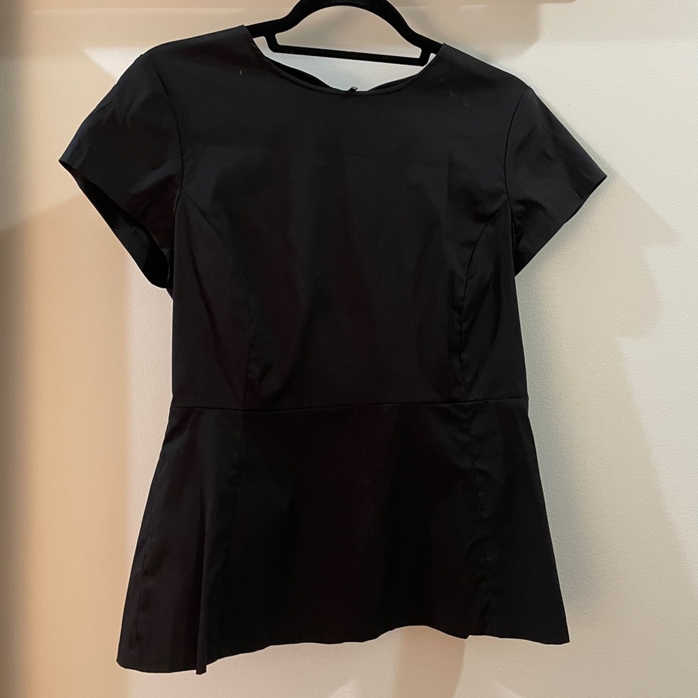 Theory stretch cotton peplum top